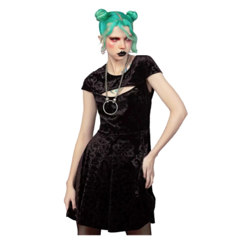 KILLSTAR Blasphemia Keyhole Skater Dress M