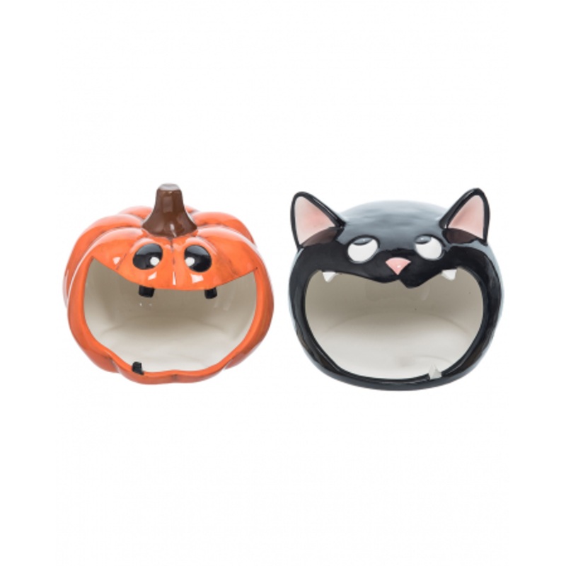 Pumpkin & Cat Sponge Holder Set Of 2