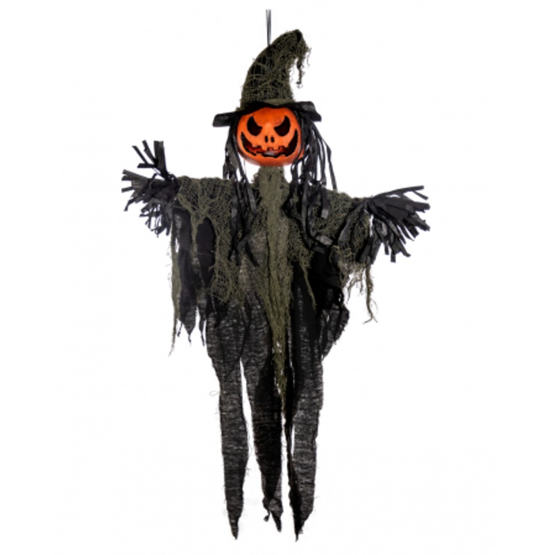 Pumpkin Scarecrow With LED Hanging Figure 90cm
