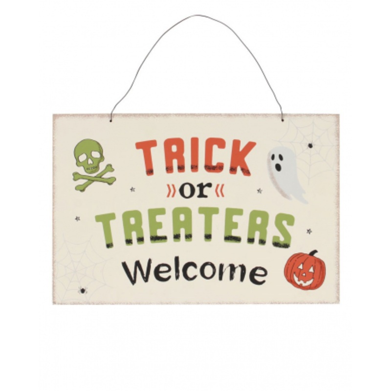 Trick Or Treaters Welcome Sign 20x30cm