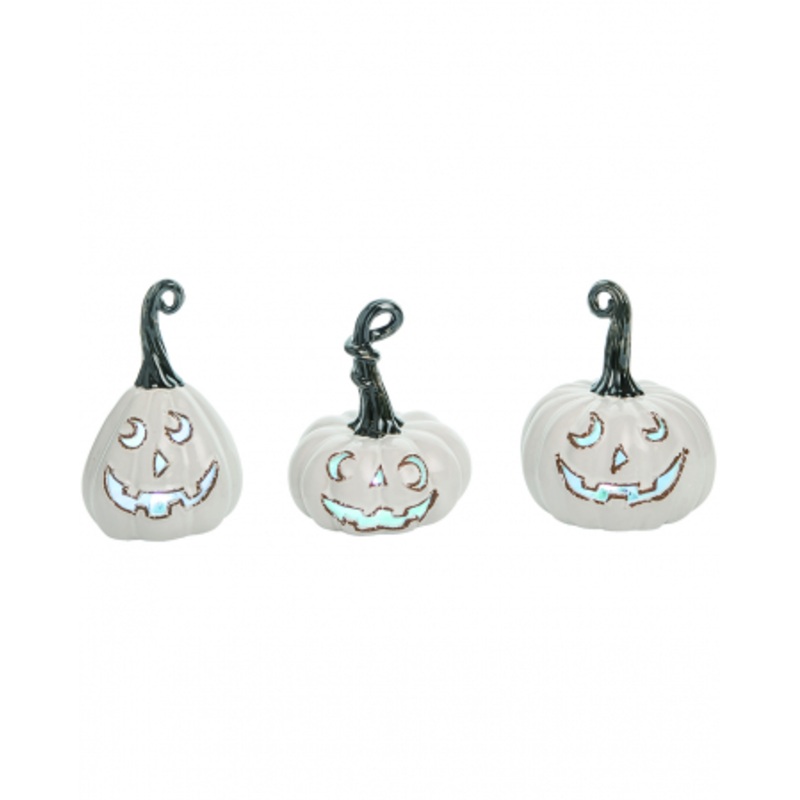 Vintage Ceramic Halloween Pumpkin With LED