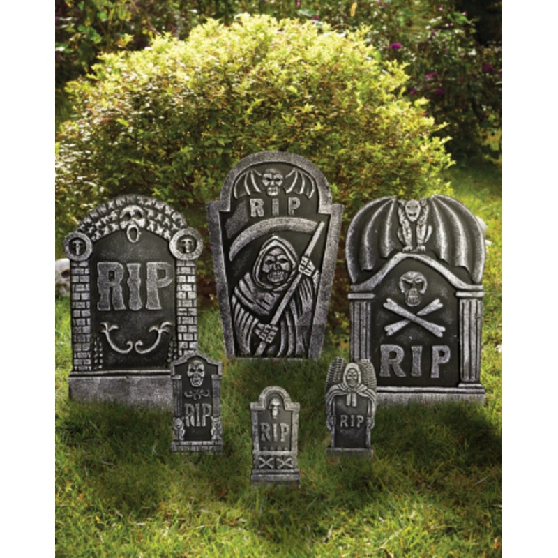 6 Pcs Halloween Tombstone Set 48cm