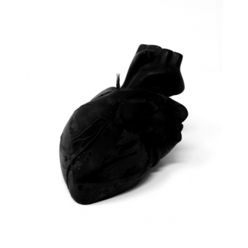 Black Anatomical Heart Candle