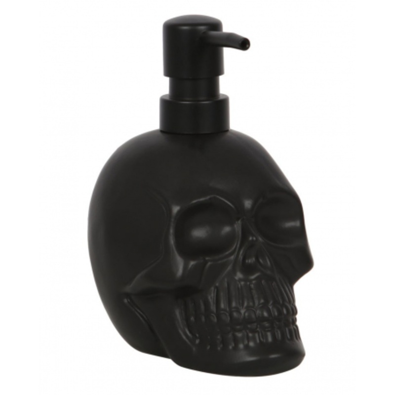Black Skull Ceramic Soap Dispenser