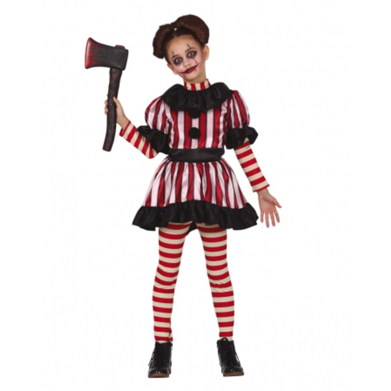 Crazy Clown Girl Children's Costume M / 5-6 Jahre