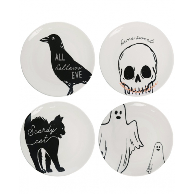 Halloween Motifs Plate Set Of 4