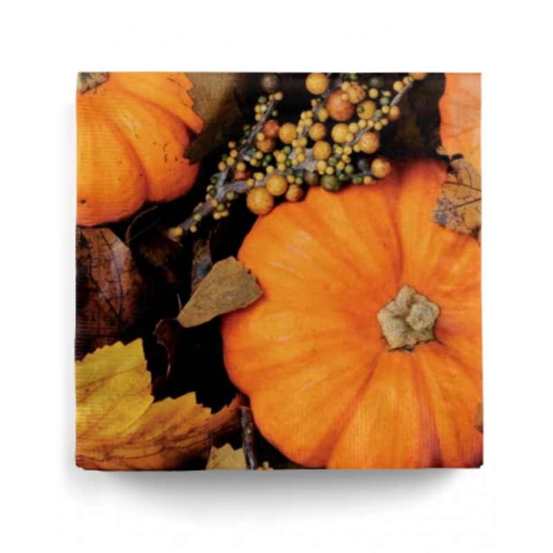 Halloween Napkins With Pumpkin & Autumn Leaves 20 Pcs.