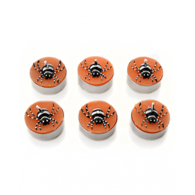 Halloween Spiders Tea Lights Set Of 6