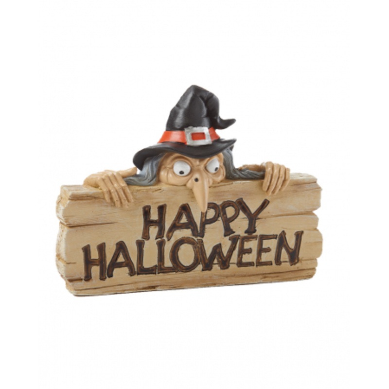 Happy Halloween Witch Decorative Sign 21 Cm