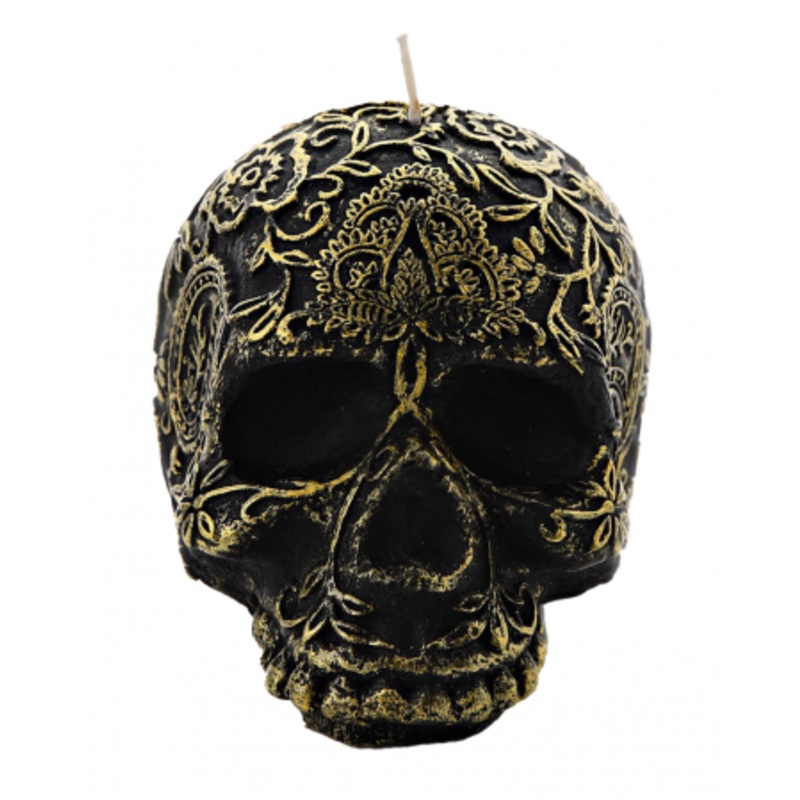 Jacquard Gothic Skull Candle