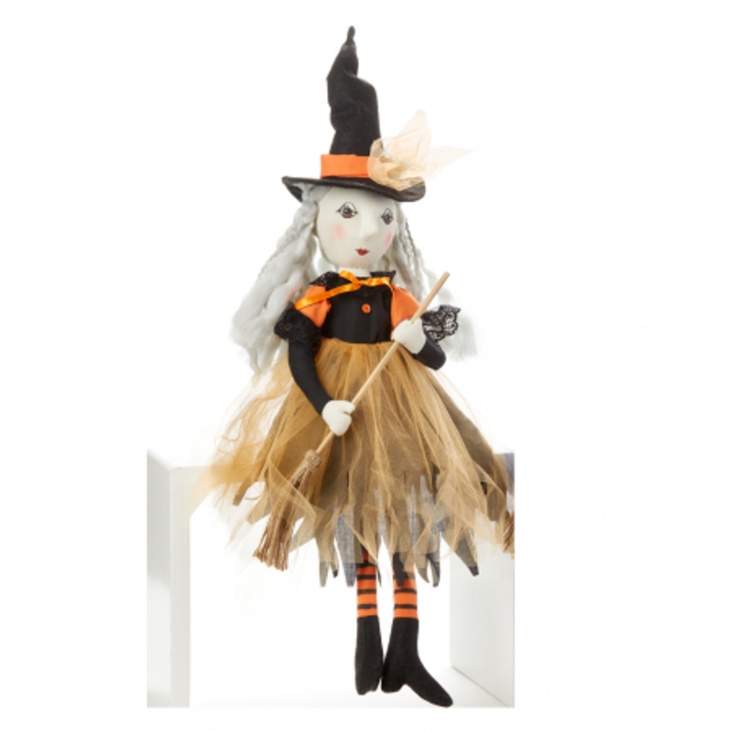 Orange Halloween Witch Edge Stool Figure 50cm