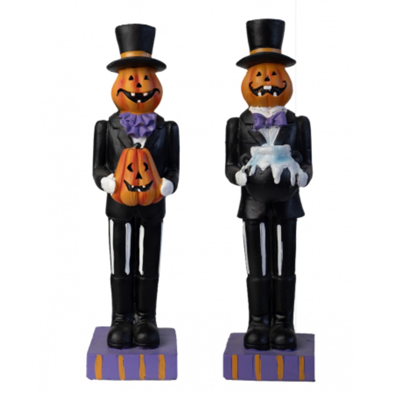Pumpkin Gentleman With Top Hat Decoration Figure