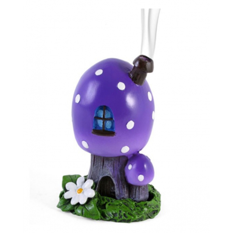 Purple Toadstool Incense Cone Burner 12.5cm
