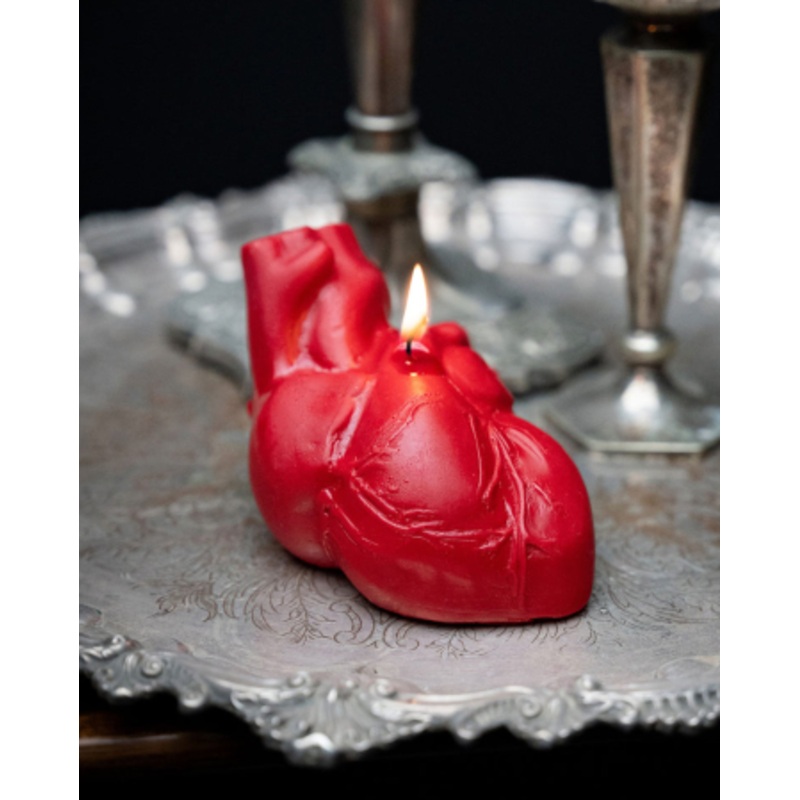 Red Anatomical Heart Candle