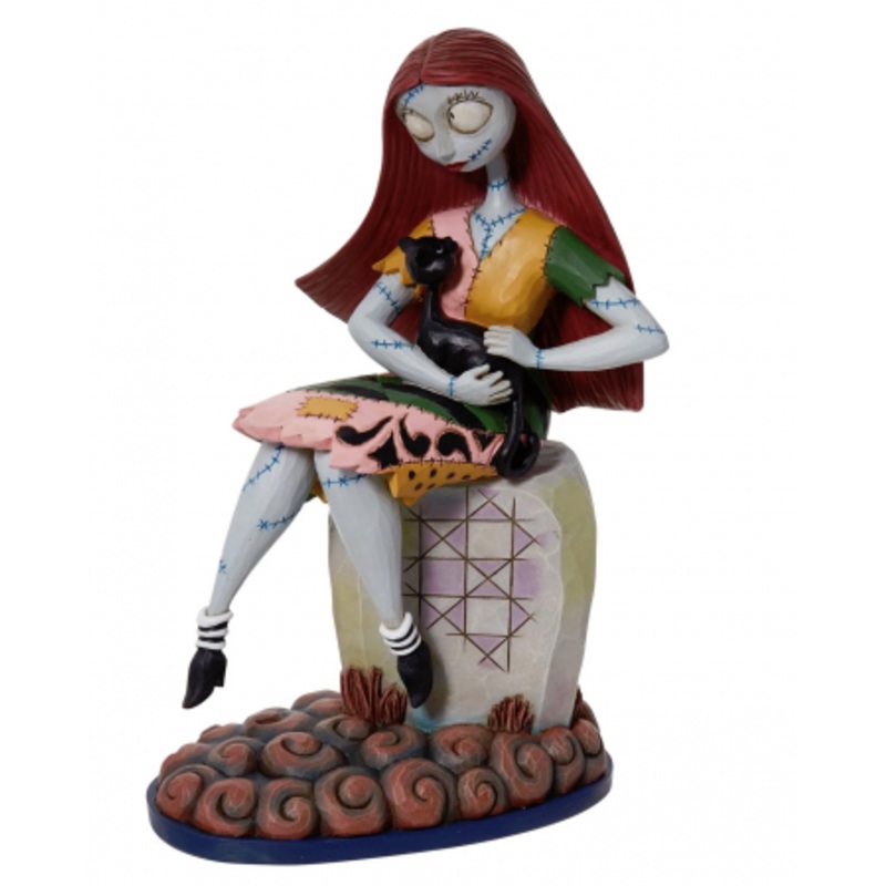 Sally On Tombstone With Cat Collectible Figurine 19 Cm