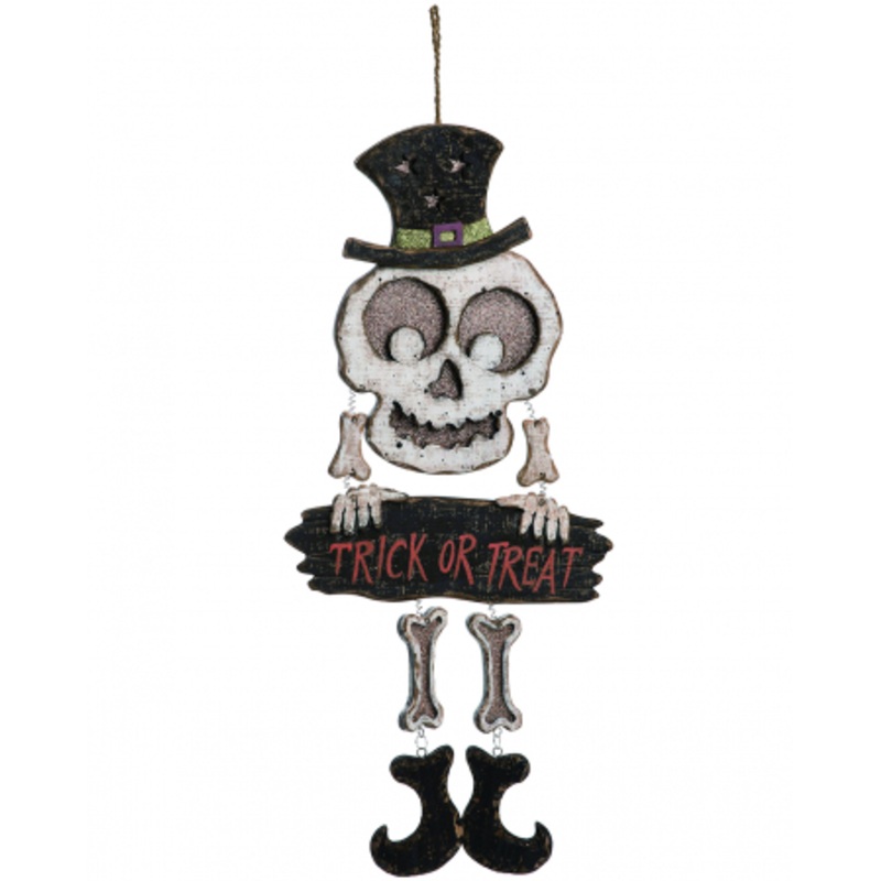 Spooky Skeleton Halloween Decoration Sign