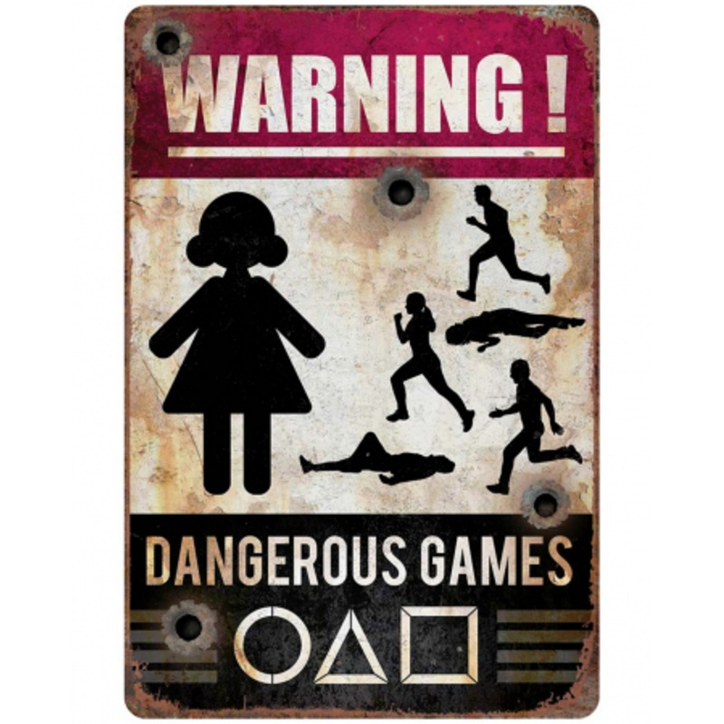 Warning Sign Dangerous Games 24x36 Cm