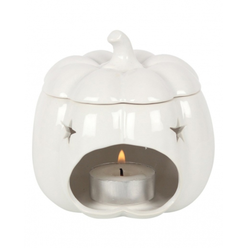 White Jack-O-Lantern Pumpkin Scented Lamp