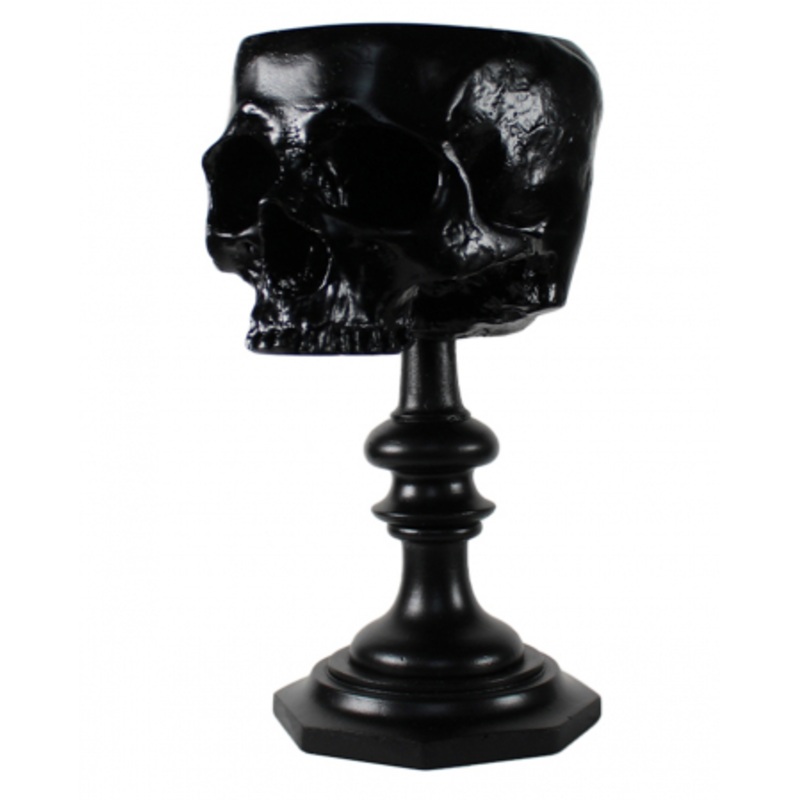 Black Skull As Ring Holder 21cm