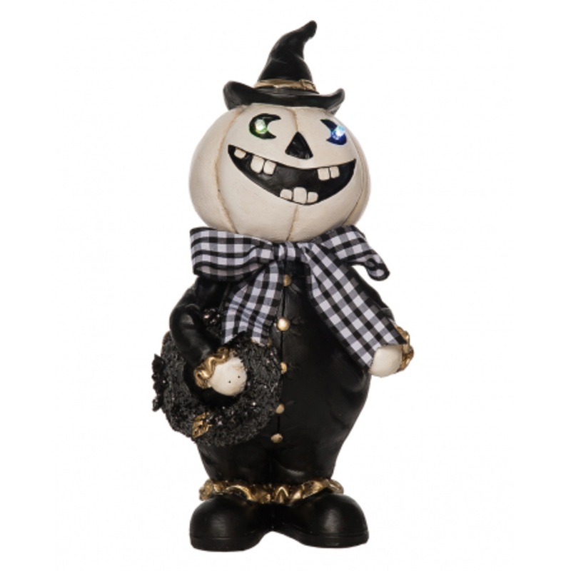 Fancy Halloween Pumpkin With Glowing Eyes 25cm