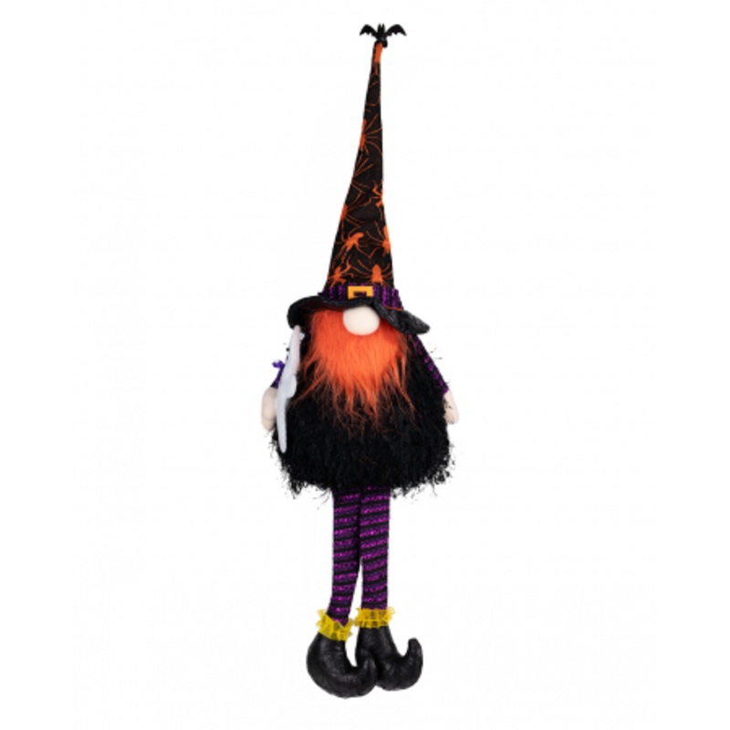 Glowing Halloween Gnome Edge Stool With Ghost 75cm