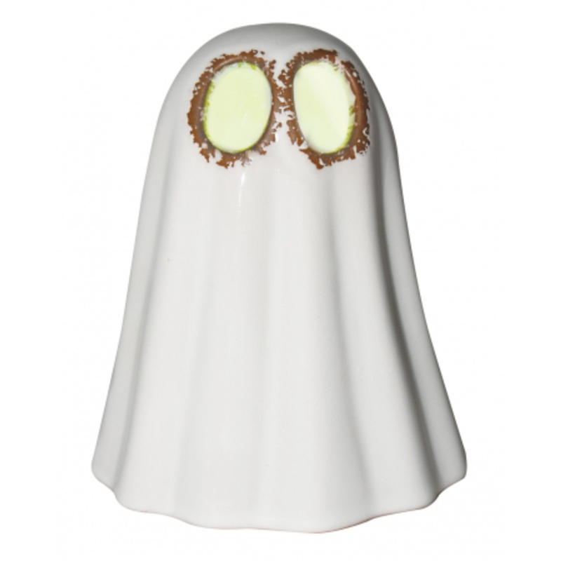 Halloween Ceramic Ghost With Glowing Eyes 15cm