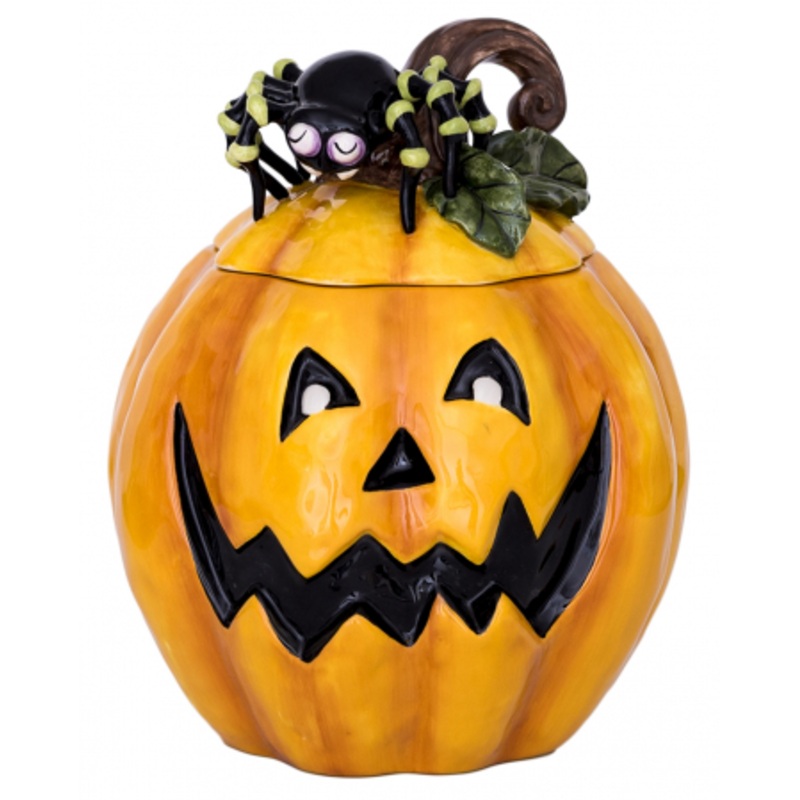 Halloween Pumpkin Ceramic Cookie Jar 24cm