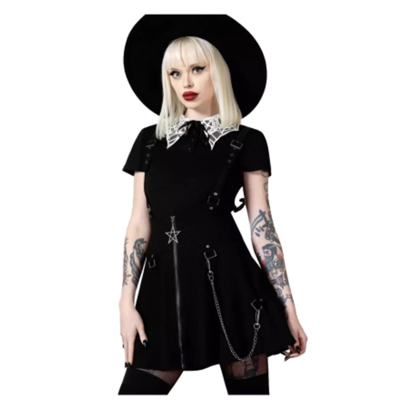 KILLSTAR Study Hell Suspender Skirt Black XS