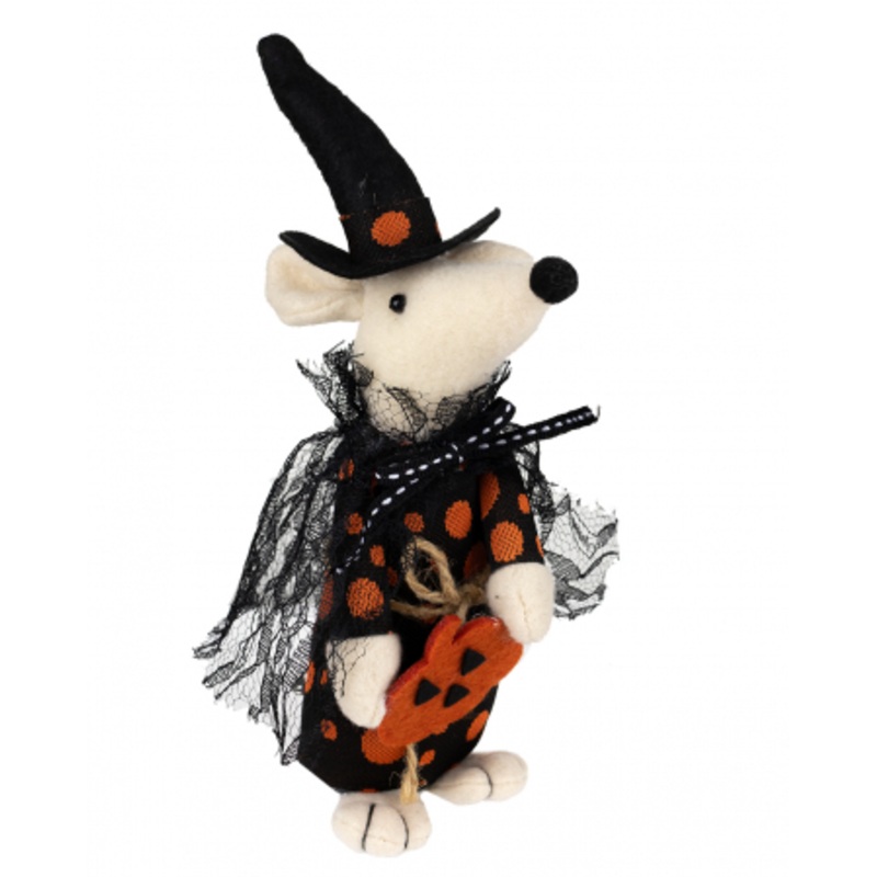 Plush Halloween Mouse With Pumpkin 23cm
