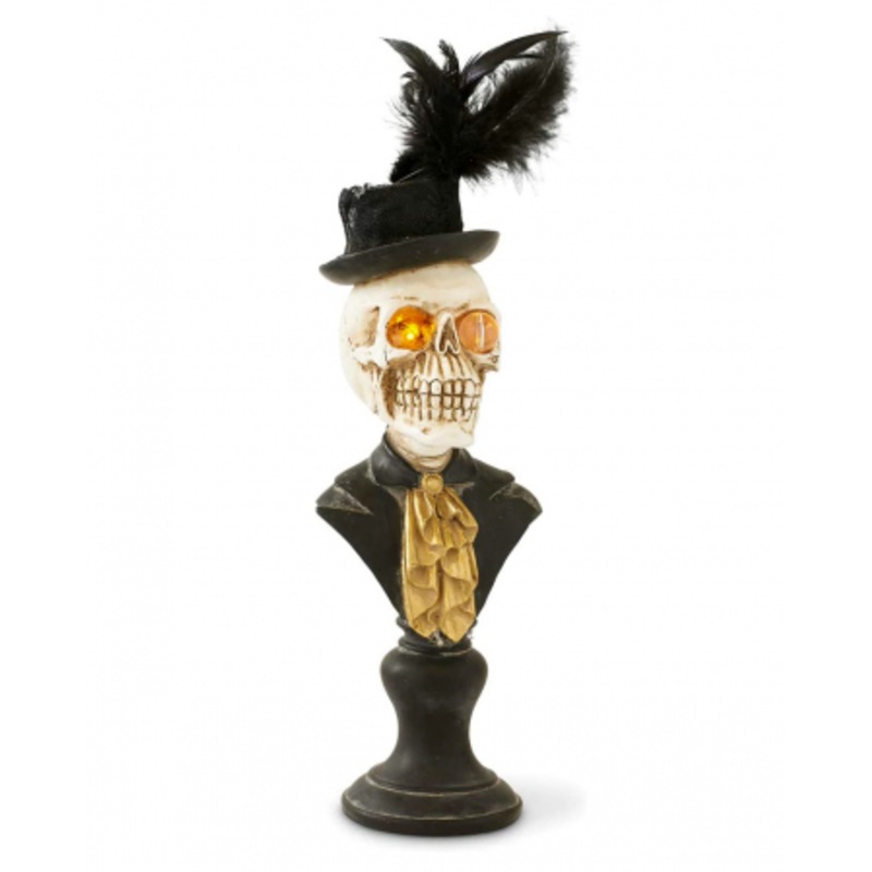 Skeleton Gentleman Bust With LED Eyes 45cm