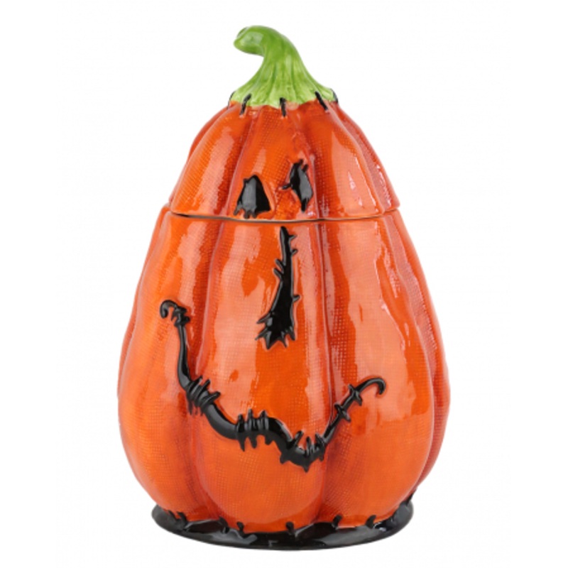 Stitched Pumpkin Ceramic Container