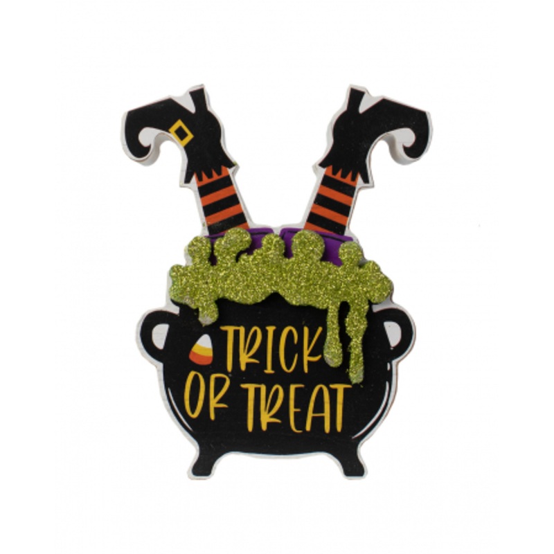 Trick Or Treat Witch Cauldron Stand Up 12cm