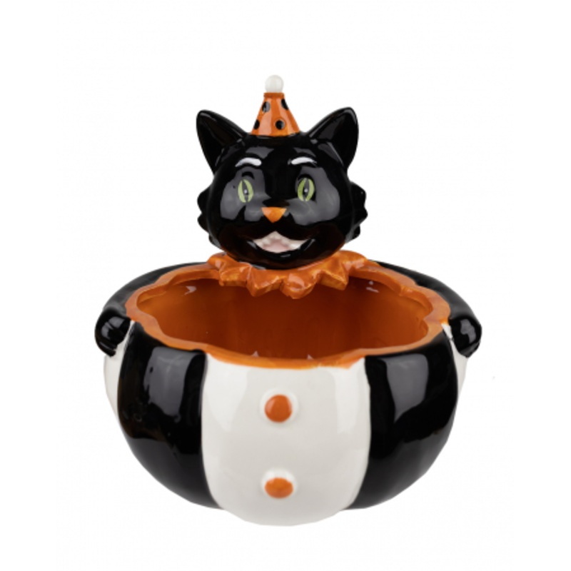 Vintage Halloween Cat Candy Bowl