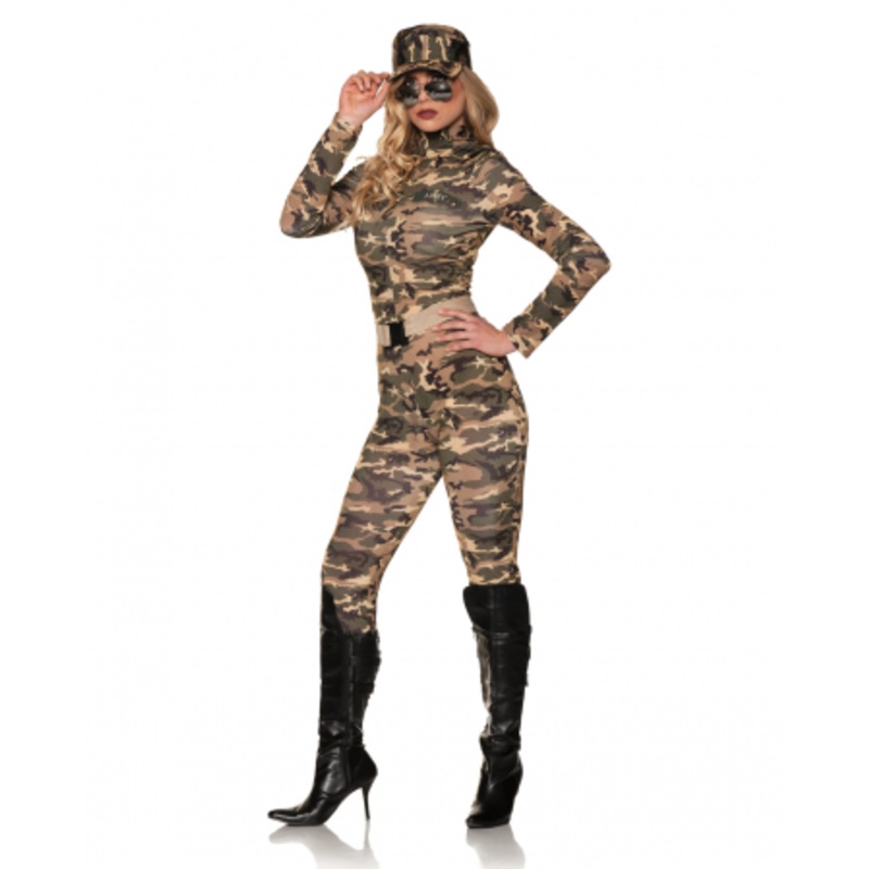 Camouflage Jumpsuit Women Costume 3 Pcs. XS