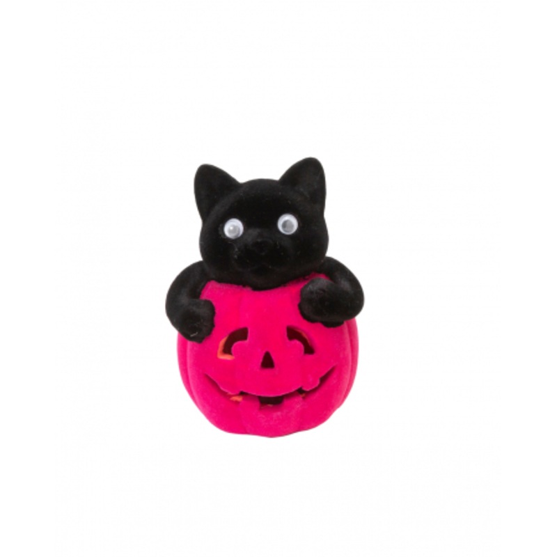 Cat In Halloween Pumpkin Pink 11 Cm