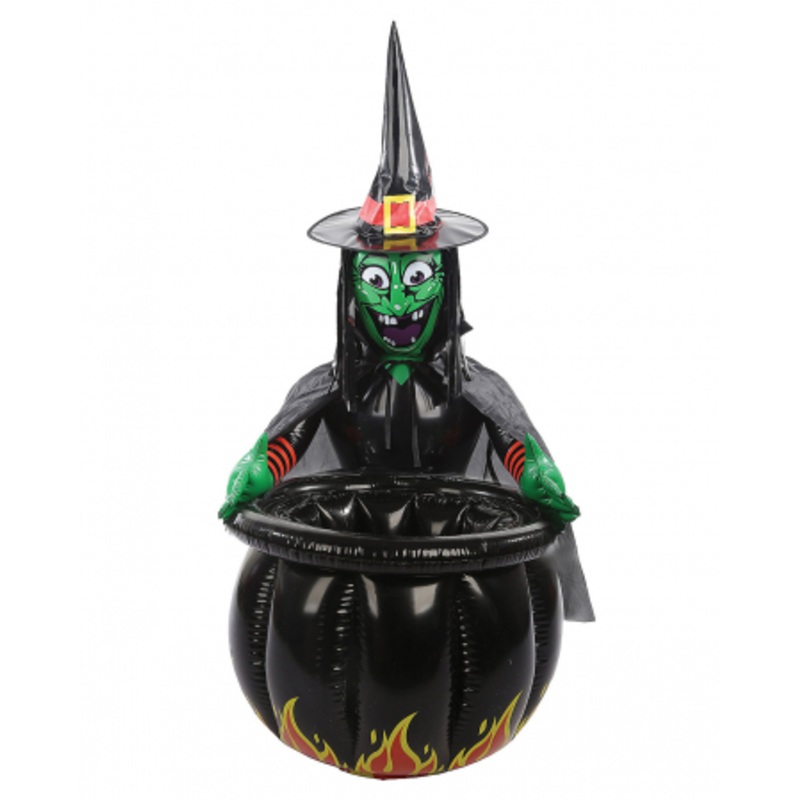 Halloween Witch With Cauldron Drink Cooler 90cm