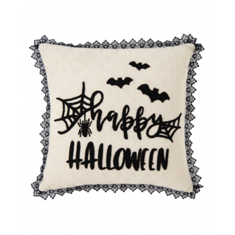 Happy Halloween Cushion With Lace 45cm