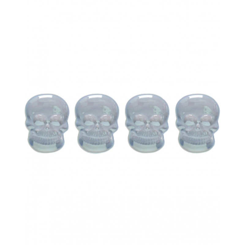 Iridescent Skull Plate Set Of 4 18cm