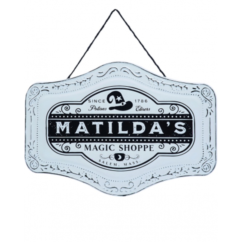 Matilda's Magic Shoppe Pewter Decorative Sign 37cm