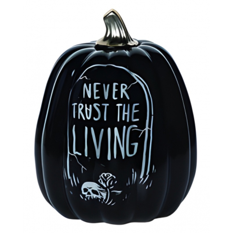 Never Trust The Living Gothic Pumpkin Decoration 24cm