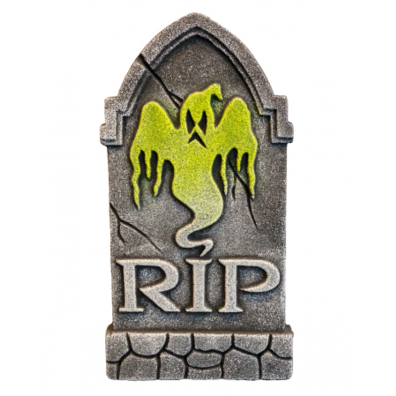 Small Halloween Tombstone With Ghost 41cm