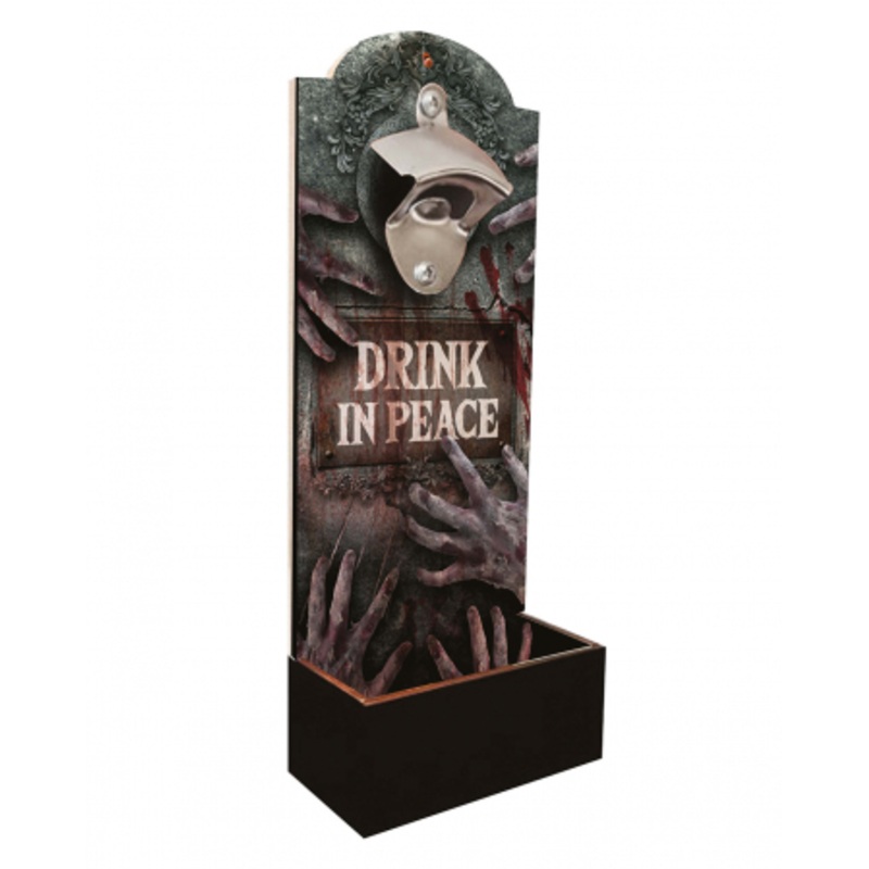 Zombie Wall Bottle Opener On Wood