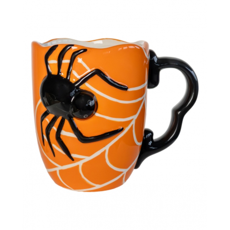 Large Halloween Mug With Spider & Spider Web 500ml