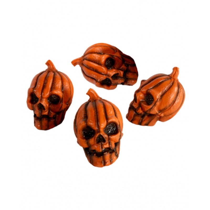 Mini Pumpkin Skulls Set Of 4